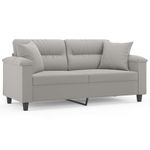 Casa si Gradina - Mobilier - Canapele si coltare - Canapele - Canapea cu 2 locuri perne&pernute gri deschis 140 cm microfibra - Infinity.ro