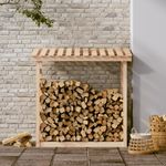 Casa si Gradina - Termice - Sobe, Seminee si accesorii - Accesorii seminee si sobe - Rastel pentru lemne de foc, 108x64,5x110 cm, lemn masiv pin - Infinity.ro