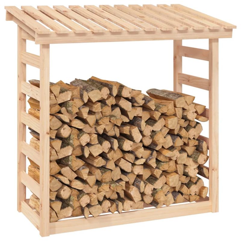 Casa si Gradina - Termice - Sobe, Seminee si accesorii - Accesorii seminee si sobe - Rastel pentru lemne de foc, 108x64,5x110 cm, lemn masiv pin - Infinity.ro