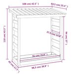 Casa si Gradina - Termice - Sobe, Seminee si accesorii - Accesorii seminee si sobe - Rastel pentru lemne de foc, 108x64,5x110 cm, lemn masiv pin - Infinity.ro