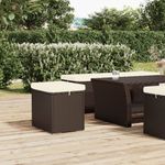 Casa si Gradina - Mobilier - Scaune si fotolii - Tabureti - Taburet cu perna, maro, 40x30x40 cm, poliratan - Infinity.ro