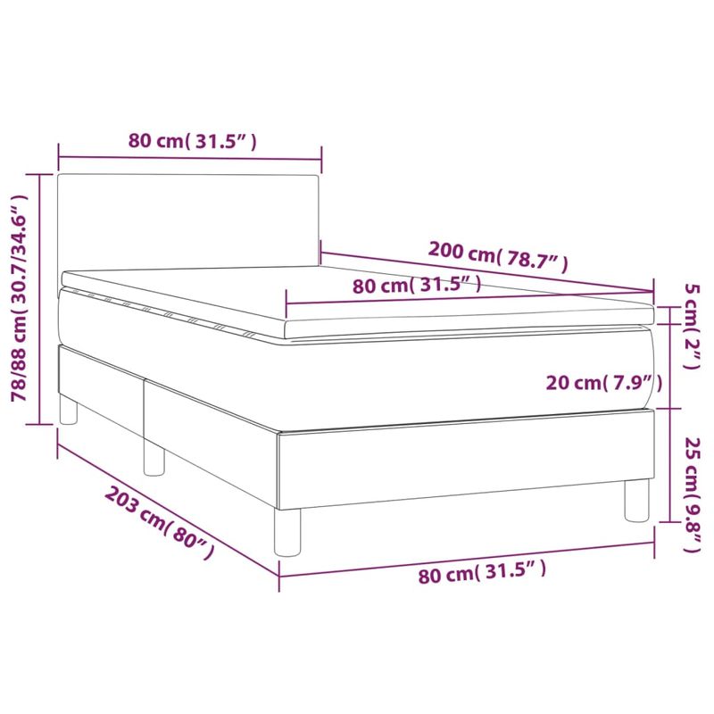 Casa si Gradina - Mobilier - Paturi si accesorii - Paturi - Pat continental cu saltea, crem, 80x200 cm, piele ecologica - Infinity.ro