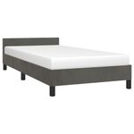 Casa si Gradina - Mobilier - Paturi si accesorii - Paturi - Cadru de pat cu tablie, gri inchis, 90x200 cm, catifea - Infinity.ro