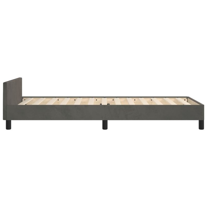 Casa si Gradina - Mobilier - Paturi si accesorii - Paturi - Cadru de pat cu tablie, gri inchis, 90x200 cm, catifea - Infinity.ro