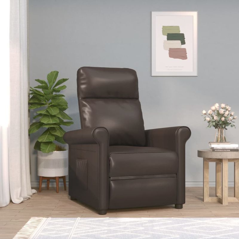 Casa si Gradina - Mobilier - Scaune si fotolii - Fotolii - Fotoliu rabatabil, maro, piele ecologica - Infinity.ro