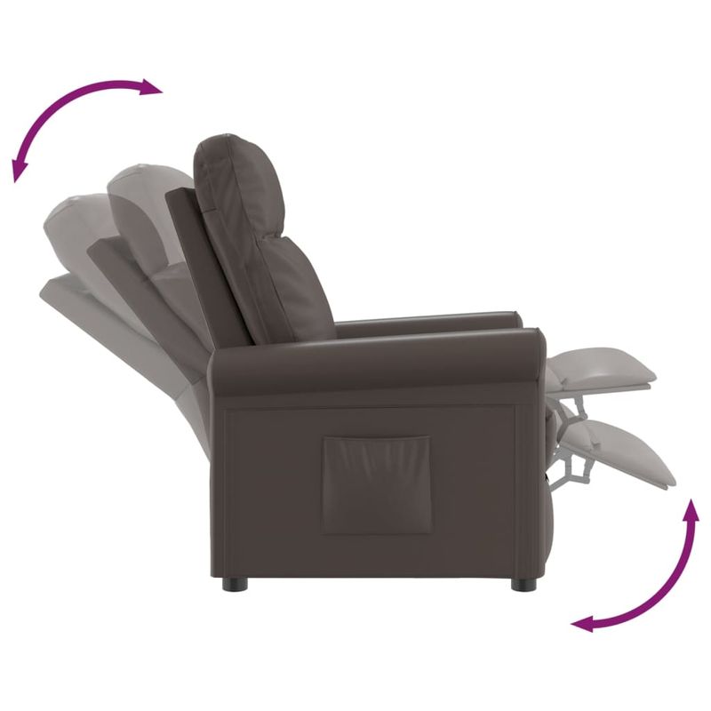 Casa si Gradina - Mobilier - Scaune si fotolii - Fotolii - Fotoliu rabatabil, maro, piele ecologica - Infinity.ro