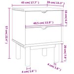 Casa si Gradina - Mobilier - Comode si corpuri - Noptiere - Dulap noptiera "OTTA", maro/alb, 45x39x57 cm, lemn masiv pin - Infinity.ro