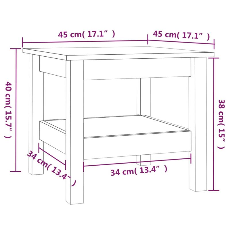 Casa si Gradina - Mobilier - Mese si birouri - Masute de cafea - Masuta de cafea, 45x45x40 cm, lemn masiv de pin - Infinity.ro