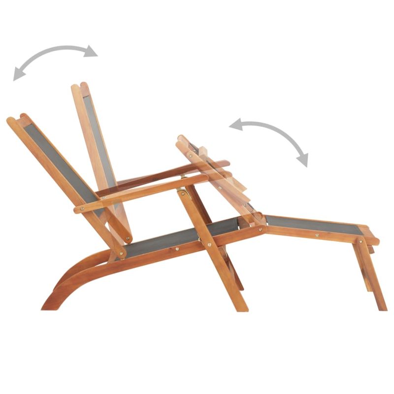 Casa si Gradina - Gradina si terasa - Mobilier exterior - Scaune si sezlonguri gradina - Scaun sezlong de exterior, lemn masiv de acacia și textilena, model fotoliu - Infinity.ro