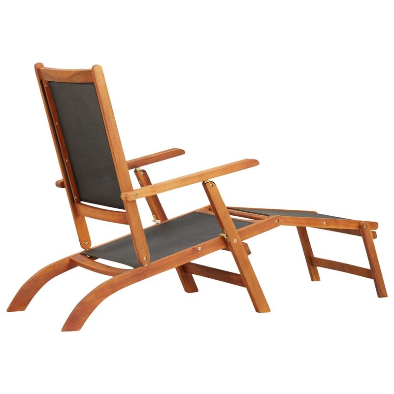 Casa si Gradina - Gradina si terasa - Mobilier exterior - Scaune si sezlonguri gradina - Scaun sezlong de exterior, lemn masiv de acacia și textilena, model fotoliu - Infinity.ro