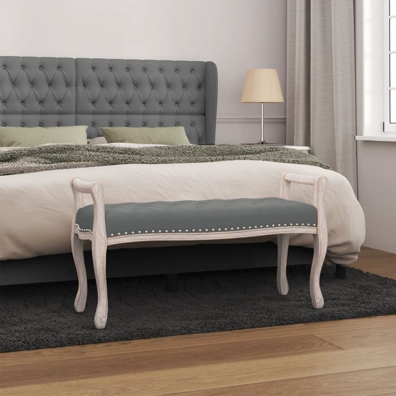 Casa si Gradina - Mobilier - Canapele si coltare - Banchete - Banca, gri inchis, 110x45x60 cm, textil - Infinity.ro