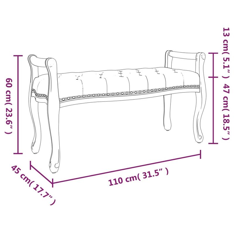 Casa si Gradina - Mobilier - Canapele si coltare - Banchete - Banca, gri inchis, 110x45x60 cm, textil - Infinity.ro