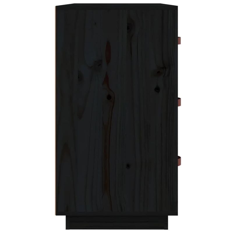 Casa si Gradina - Mobilier - Comode si corpuri - Comode - Servanta, negru, 80x40x75 cm, lemn masiv de pin - Infinity.ro
