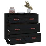 Casa si Gradina - Mobilier - Comode si corpuri - Comode - Servanta, negru, 80x40x75 cm, lemn masiv de pin - Infinity.ro