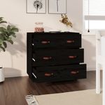 Casa si Gradina - Mobilier - Comode si corpuri - Comode - Servanta, negru, 80x40x75 cm, lemn masiv de pin - Infinity.ro