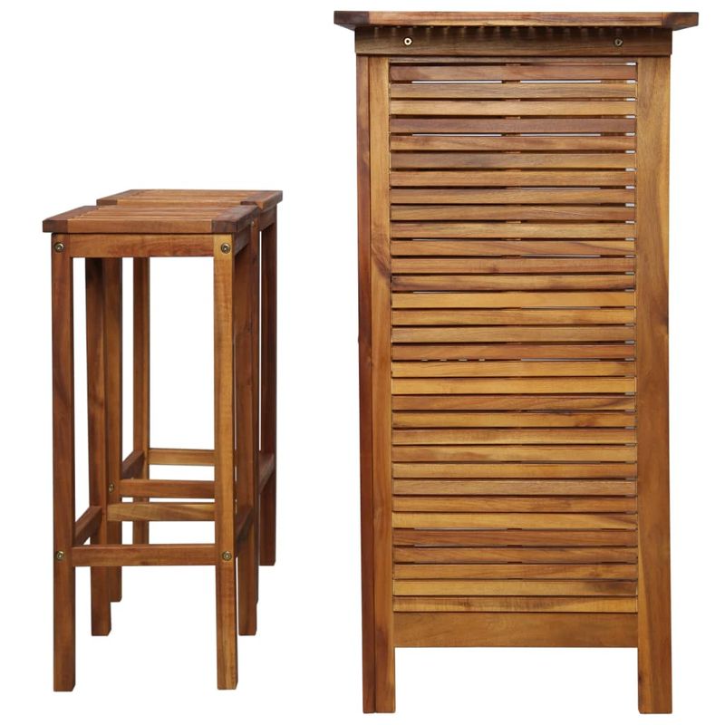 Casa si Gradina - Gradina si terasa - Mobilier exterior - Seturi mobila gradina - Set masa si scaune de bar, 3 buc., lemn masiv de salcam - Infinity.ro