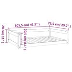 Petshop - Accesorii petshop - Culcusuri si custi - Culcusuri si saltele - Pat pentru caini, alb, 105,5x75,5x28 cm, lemn masiv de pin - Infinity.ro