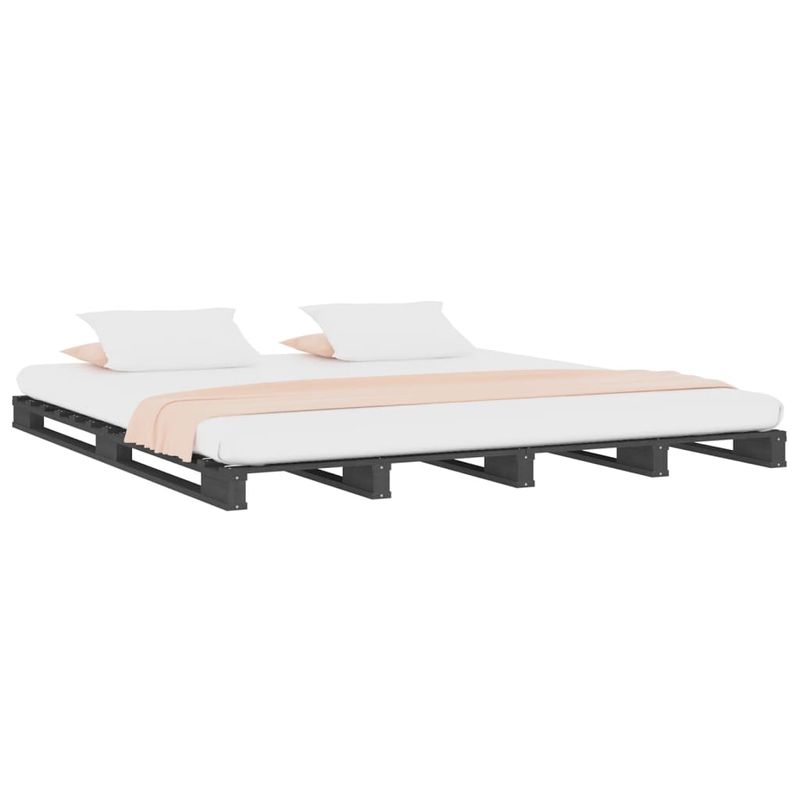Casa si Gradina - Mobilier - Paturi si accesorii - Paturi - Pat din paleti, gri, 120x200 cm, lemn masiv de pin - Infinity.ro