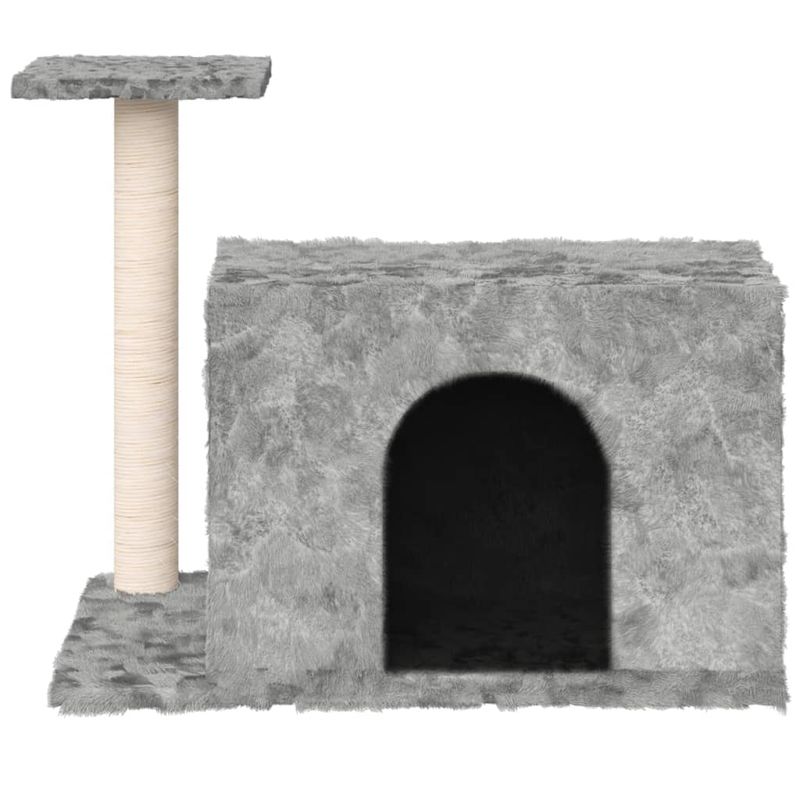 Petshop - Accesorii petshop - Jucarii animale - Ansambluri de joaca - Ansamblu de pisici cu stalp din funie de sisal, stalpi din funie sisal, gri deschis, 51 cm - Infinity.ro