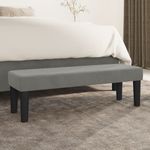 Casa si Gradina/Mobilier/Organizare si depozitare/Bancute - Banca, gri deschis, 100x30x30 cm, catifea - Infinity.ro