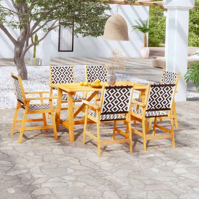 Casa si Gradina - Gradina si terasa - Mobilier exterior - Seturi mobila gradina - Set mobilier de gradina, 7 piese, lemn masiv de acacia - Infinity.ro