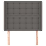 Casa si Gradina - Mobilier - Paturi si accesorii - Accesorii paturi - Tablie de pat cu aripioare gri 103x16x118/128 cm piele eco - Infinity.ro