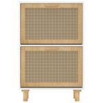 Casa si Gradina - Mobilier - Organizare si depozitare - Organizator incaltaminte - Pantofar, alb, 52x25x80 cm, lemn prelucrat si ratan natural - Infinity.ro