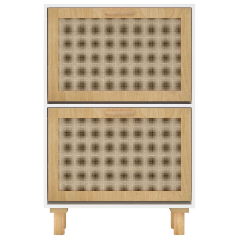 Casa si Gradina - Mobilier - Organizare si depozitare - Organizator incaltaminte - Pantofar, alb, 52x25x80 cm, lemn prelucrat si ratan natural - Infinity.ro