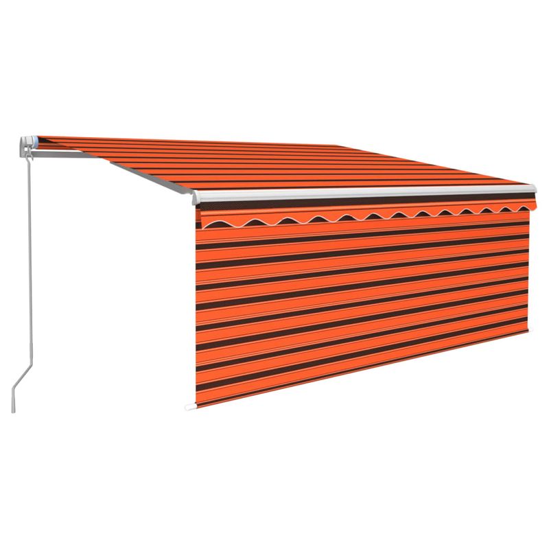 Casa si Gradina - Gradina si terasa - Umbrele si pavilioane - Umbrele - Copertina retractabila manual cu stor&LED , portocaliu&maro, 3,5x2,5 m - Infinity.ro