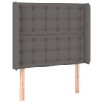 Casa si Gradina - Mobilier - Paturi si accesorii - Accesorii paturi - Tablie de pat cu aripioare gri 103x16x118/128 cm piele eco - Infinity.ro