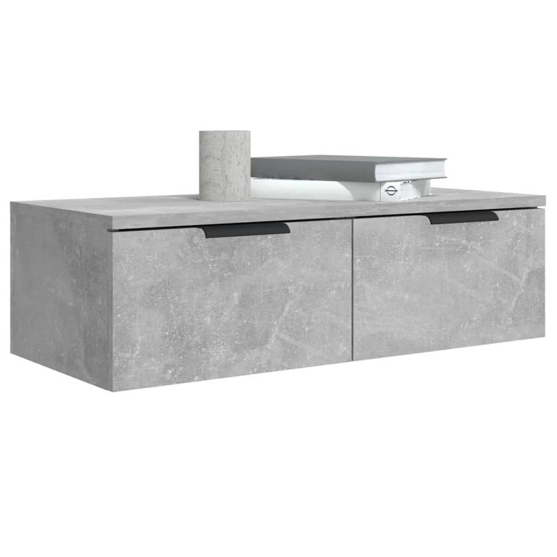 Casa si Gradina - Mobilier - Biblioteci si rafturi - Rafturi - Dulap de perete, gri beton, 68x30x20 cm, lemn compozit - Infinity.ro