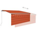 Casa si Gradina - Gradina si terasa - Umbrele si pavilioane - Umbrele - Copertina retractabila manual cu stor&LED , portocaliu&maro, 3,5x2,5 m - Infinity.ro