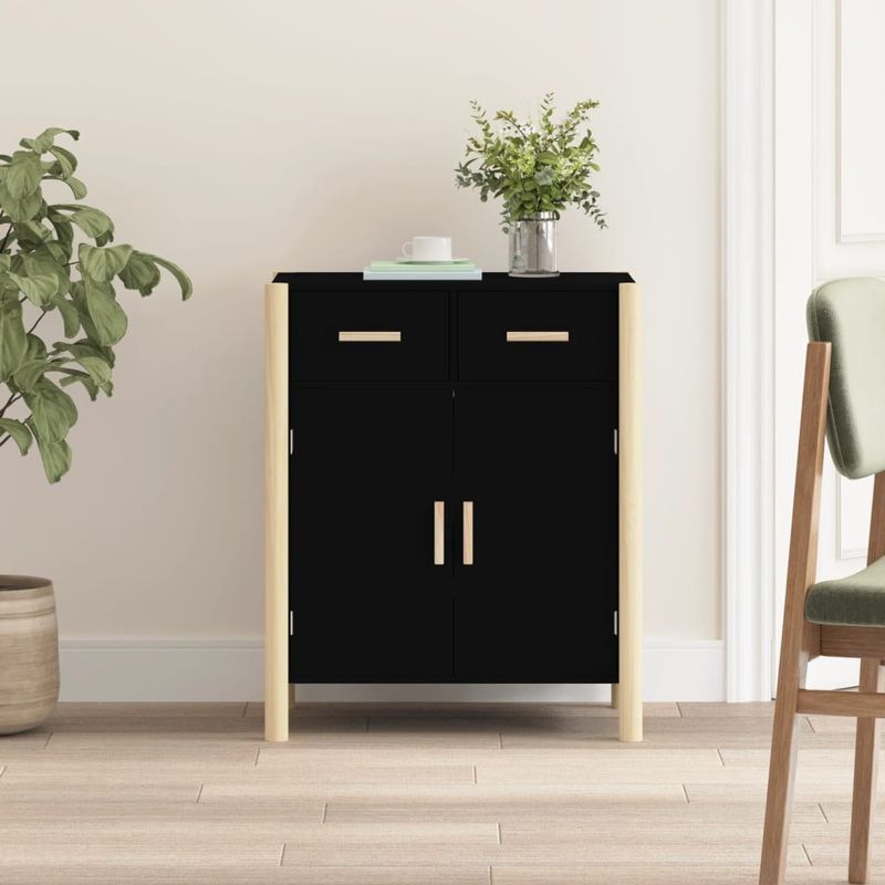Casa si Gradina - Mobilier - Comode si corpuri - Comode - Servanta, negru, 62x38x75 cm, lemn prelucrat - Infinity.ro