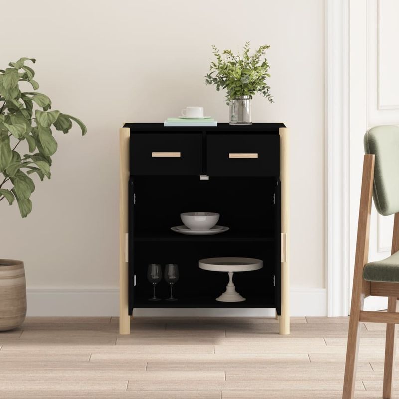 Casa si Gradina - Mobilier - Comode si corpuri - Comode - Servanta, negru, 62x38x75 cm, lemn prelucrat - Infinity.ro