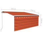 Casa si Gradina - Gradina si terasa - Umbrele si pavilioane - Umbrele - Copertina retractabila manual cu stor&LED , portocaliu&maro, 3,5x2,5 m - Infinity.ro