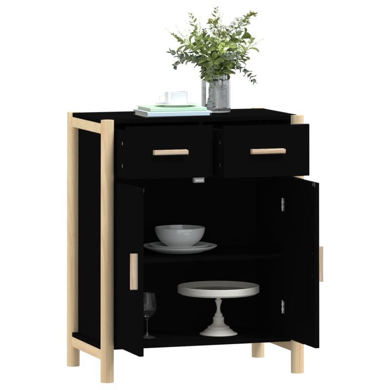 Casa si Gradina - Mobilier - Comode si corpuri - Comode - Servanta, negru, 62x38x75 cm, lemn prelucrat - Infinity.ro