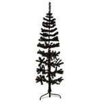 Casa si Gradina - Decoratiuni - Decoratiuni de sezon - Jumatate brad de Craciun subtire cu suport, negru, 120 cm - Infinity.ro