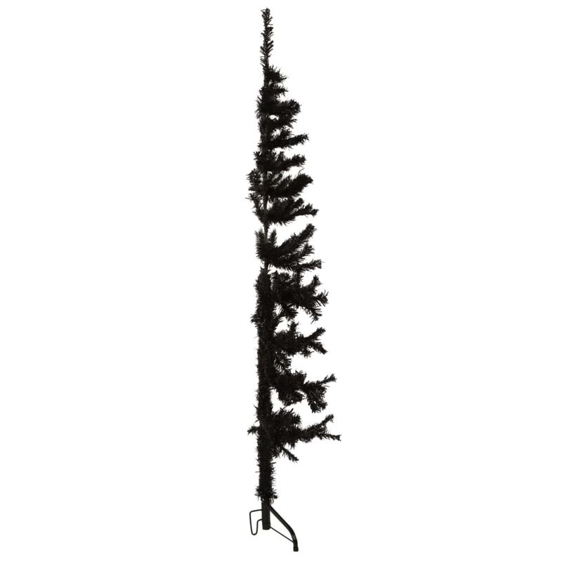 Casa si Gradina - Decoratiuni - Decoratiuni de sezon - Jumatate brad de Craciun subtire cu suport, negru, 120 cm - Infinity.ro