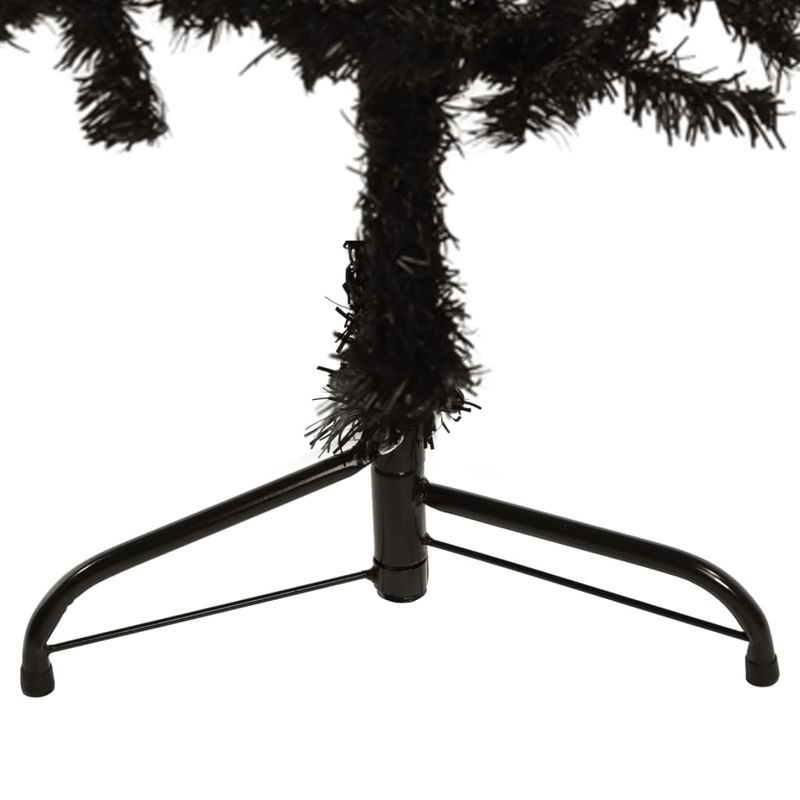 Casa si Gradina - Decoratiuni - Decoratiuni de sezon - Jumatate brad de Craciun subtire cu suport, negru, 120 cm - Infinity.ro