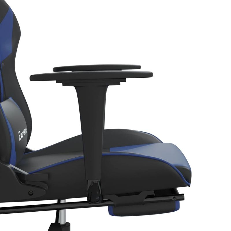 Casa si Gradina - Mobilier - Scaune si fotolii - Scaune - Scaun de gaming masaj/suport picioare negru/albastru piele eco - Infinity.ro