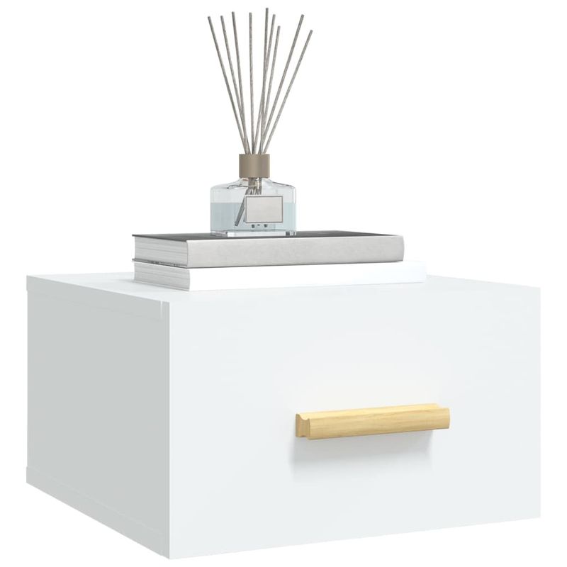 Casa si Gradina - Mobilier - Comode si corpuri - Noptiere - Noptiera de perete, alb, 35x35x20 cm - Infinity.ro