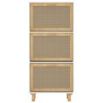 Casa si Gradina - Mobilier - Organizare si depozitare - Organizator incaltaminte - Pantofar, alb, 52x25x115 cm, lemn prelucrat si ratan natural - Infinity.ro