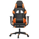 PC, gaming si accesorii - Gaming - Accesorii gaming - Scaune gaming - Scaun de gaming de masaj, negru/portocaliu, piele eco - Infinity.ro