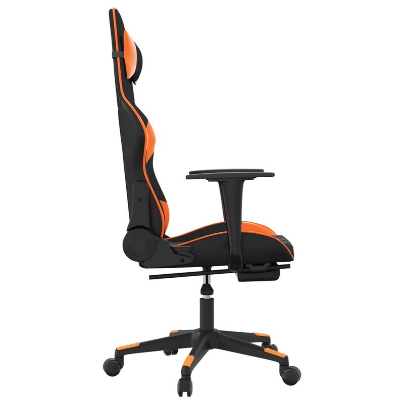 PC, gaming si accesorii - Gaming - Accesorii gaming - Scaune gaming - Scaun de gaming de masaj, negru/portocaliu, piele eco - Infinity.ro