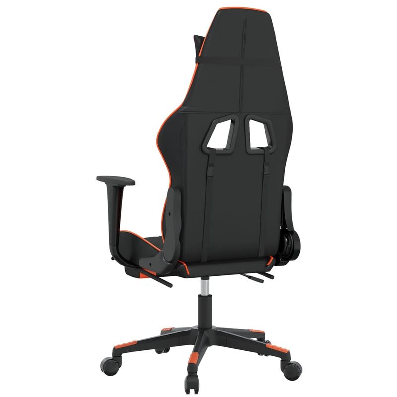 PC, gaming si accesorii - Gaming - Accesorii gaming - Scaune gaming - Scaun de gaming de masaj, negru/portocaliu, piele eco - Infinity.ro