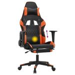PC, gaming si accesorii - Gaming - Accesorii gaming - Scaune gaming - Scaun de gaming de masaj, negru/portocaliu, piele eco - Infinity.ro
