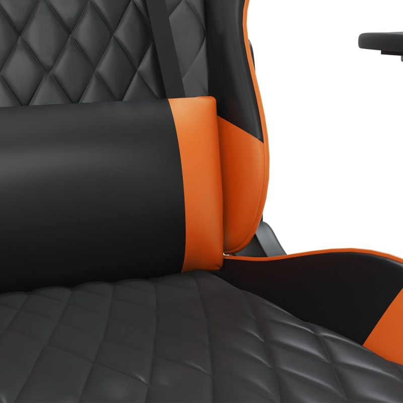 PC, gaming si accesorii - Gaming - Accesorii gaming - Scaune gaming - Scaun de gaming de masaj, negru/portocaliu, piele eco - Infinity.ro