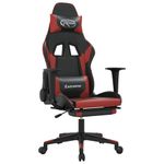 PC, gaming si accesorii - Gaming - Accesorii gaming - Scaune gaming - Scaun de gaming masaj/suport picioare negru/rosu vin piele eco - Infinity.ro