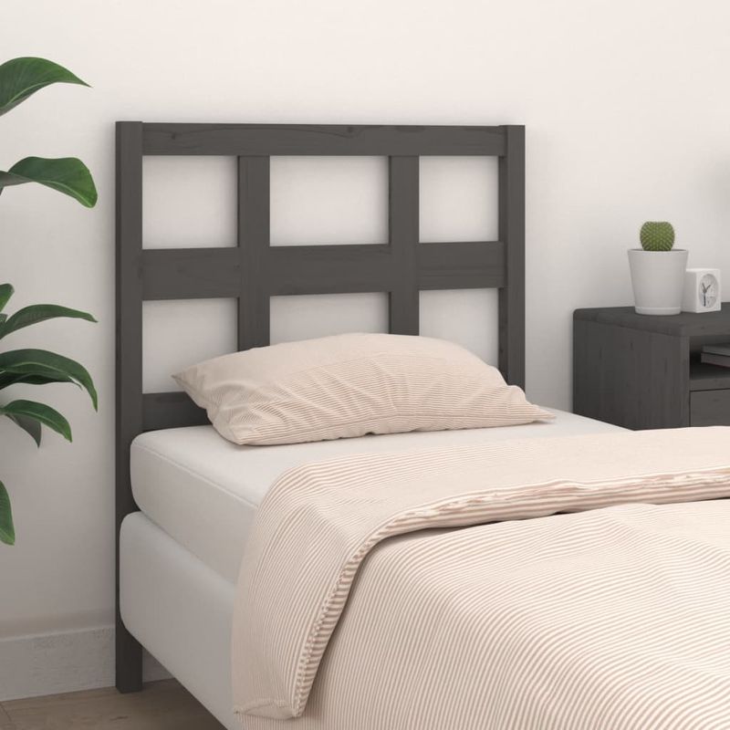 Casa si Gradina - Mobilier - Paturi si accesorii - Accesorii paturi - Tablie de pat, gri, 80,5x4x100 cm, lemn masiv de pin - Infinity.ro