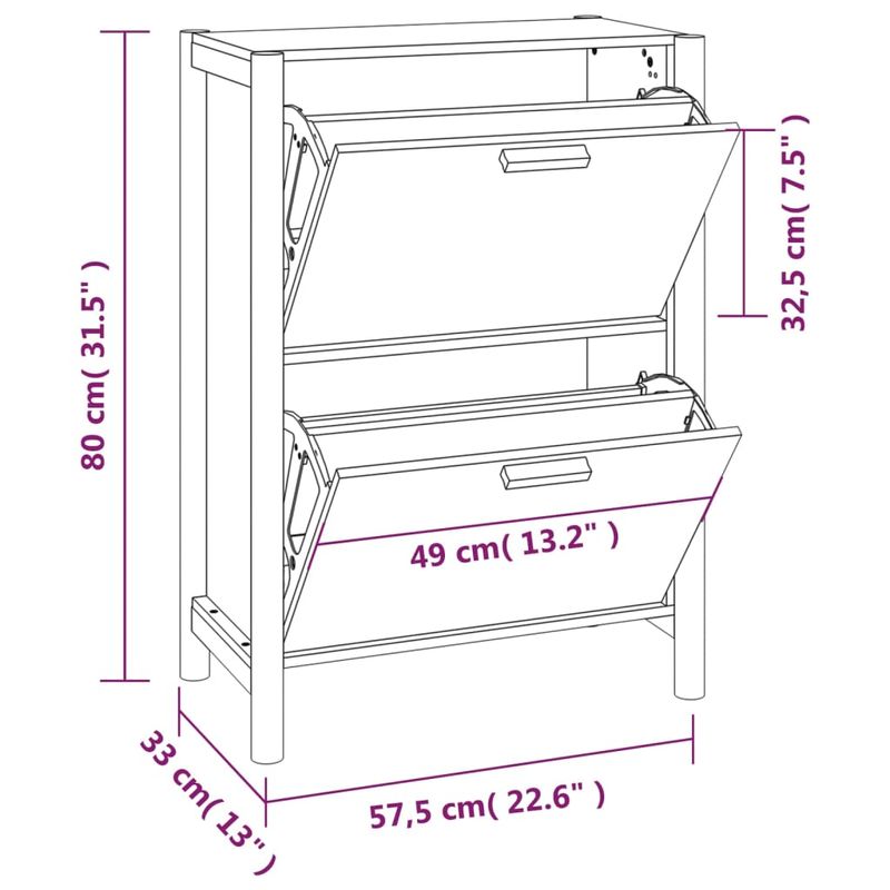 Casa si Gradina - Mobilier - Organizare si depozitare - Organizator incaltaminte - Pantofar, alb, 57,5x33x80 cm, lemn compozit - Infinity.ro